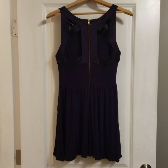 Y2K Urban Outfitters Plum Jersey Cut Out Skater Hipster Mini Dress - Picture 11 of 14